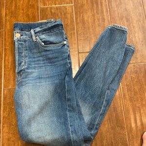 Mens slim skinny jeans button up